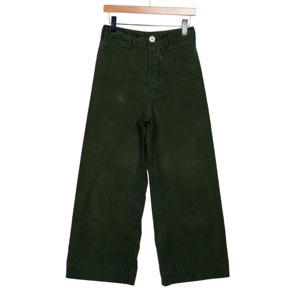 Jesse Kamm Sailor Pants - Forest Service Green -  Size 2 - Picture 2 of 3